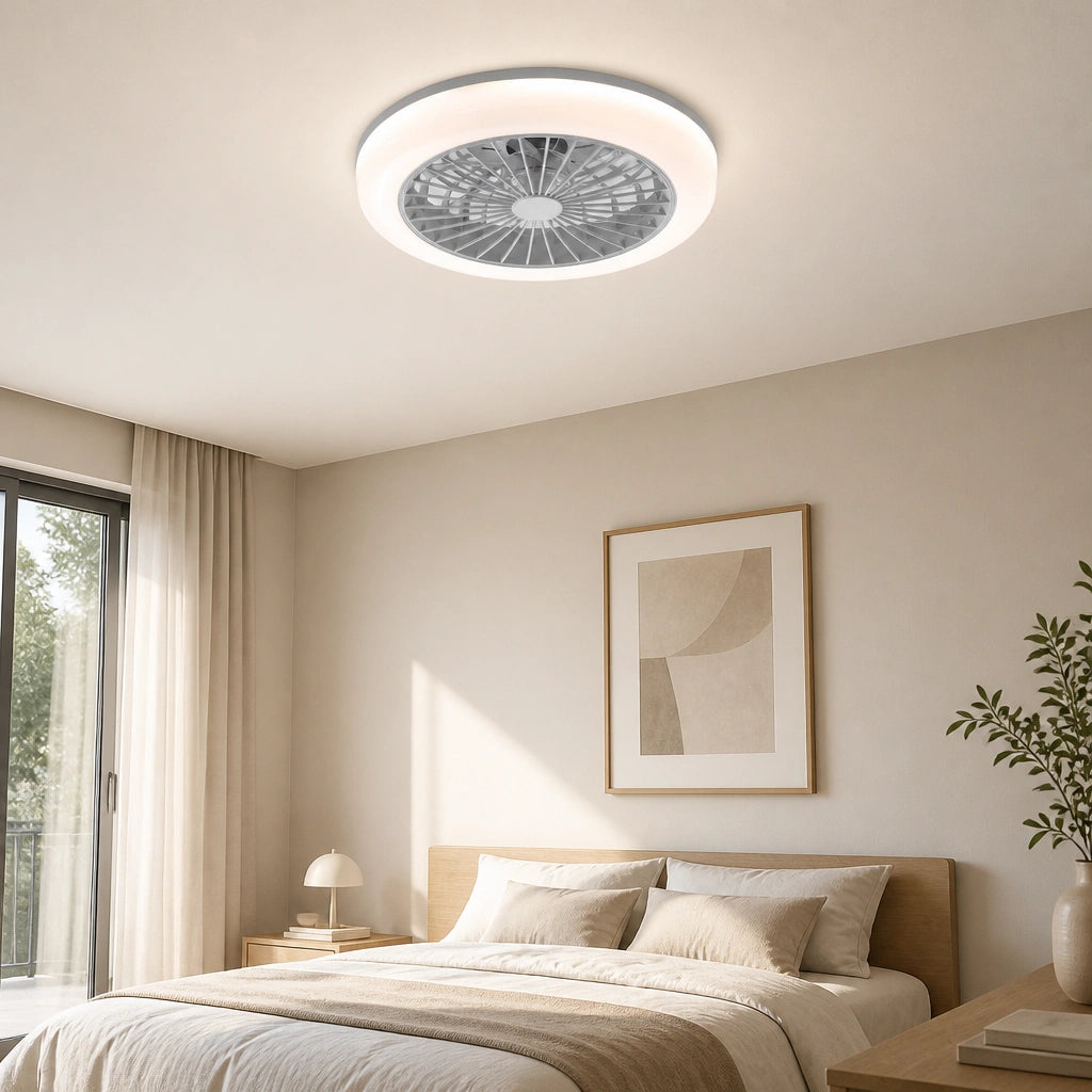Ventilateur de Plafond Compact 45cm - 7 Pales & LED Intégrée | Idéal Petits Espaces