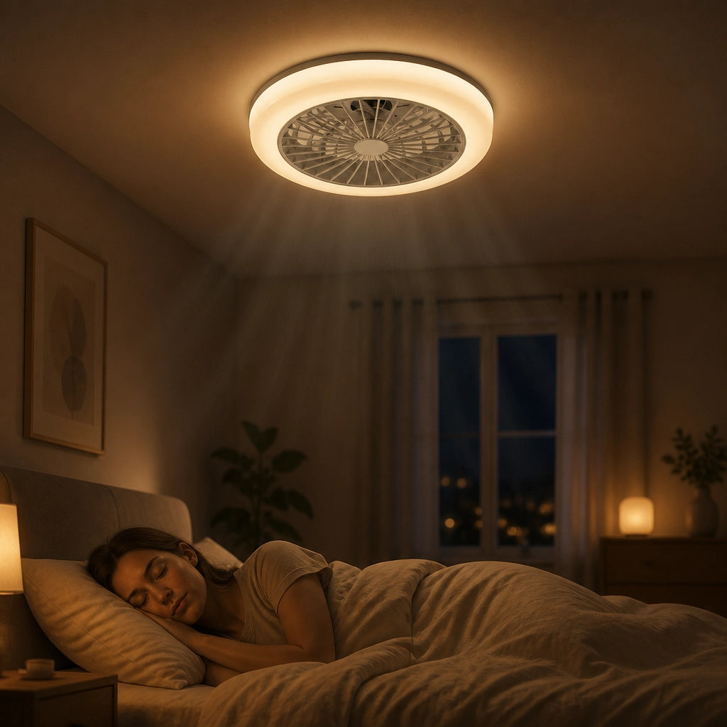 Ventilateur de Plafond Compact 45cm - 7 Pales & LED Intégrée | Idéal Petits Espaces