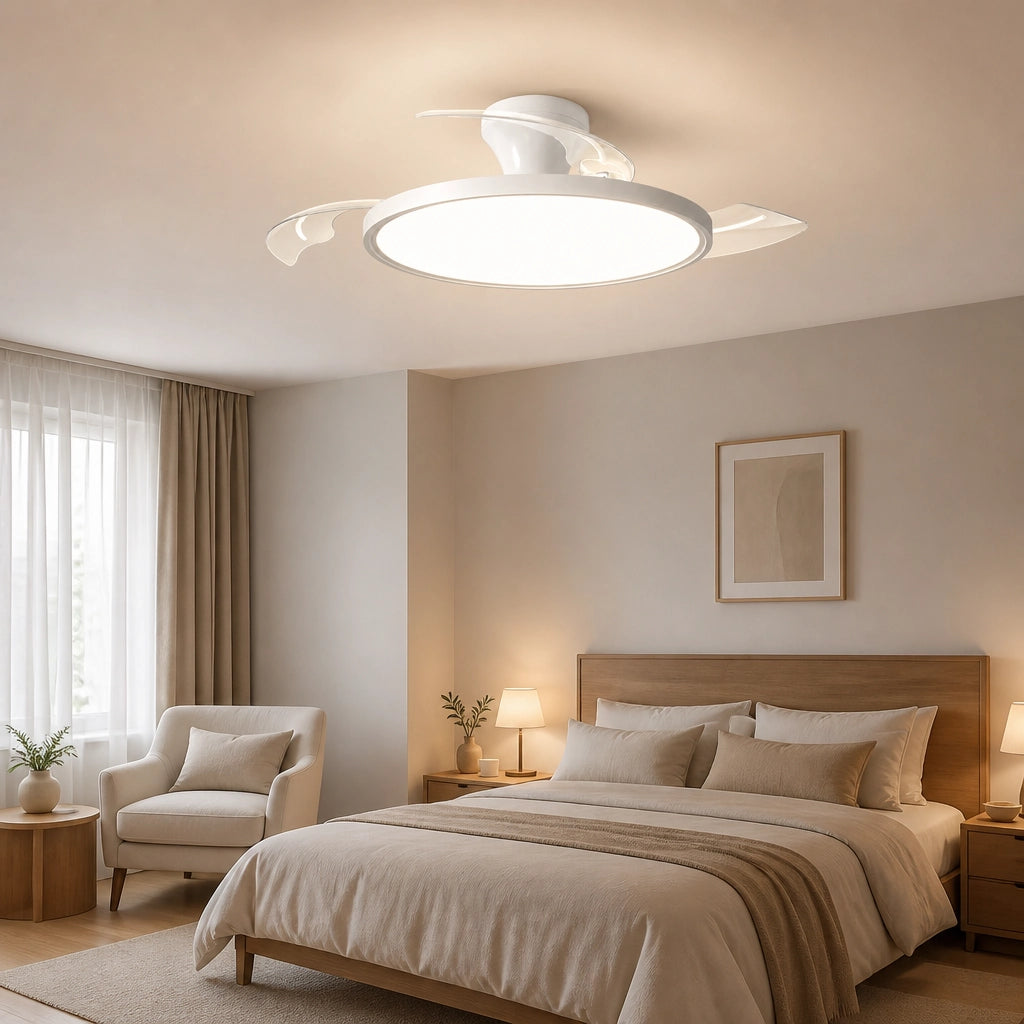Ventilateur de Plafond Invisible - Moteur DC & LED Intégrée | Grand Volume d'Air, Design Épuré